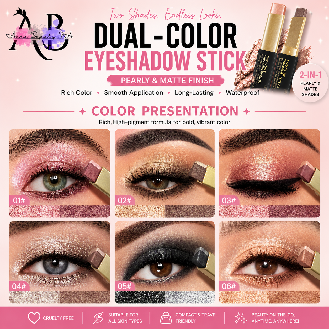 Aura Beauty SA™ Dual-Color Eyeshadow Stick