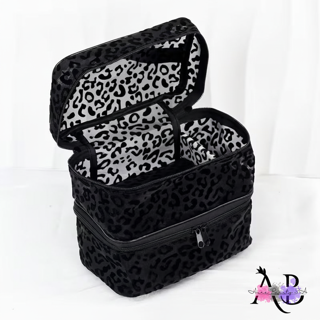 Leopard Makeup Bag - Interior